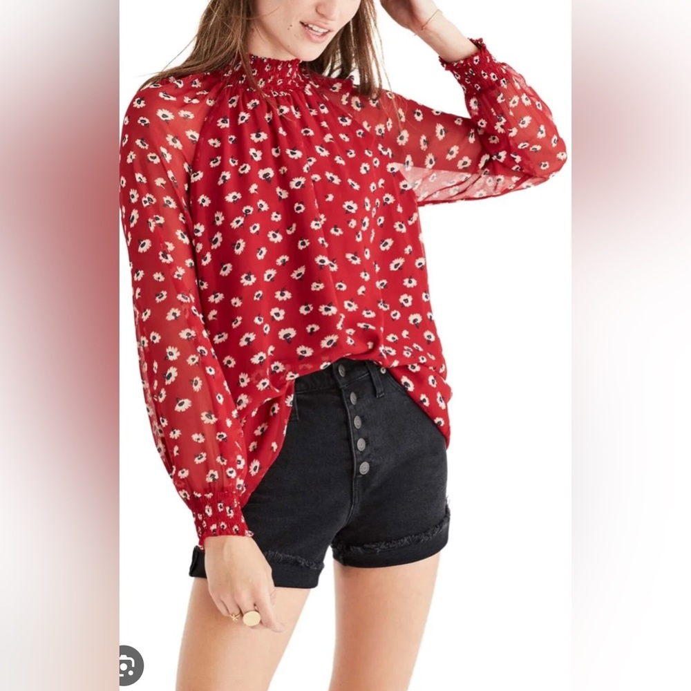 Madewell Mockneck Top in Seattle Floral XS